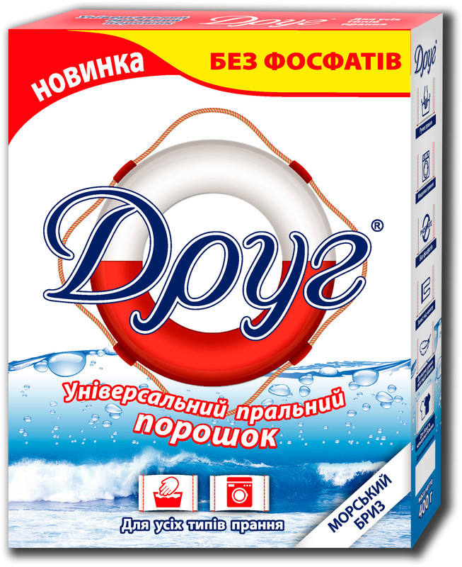 Порошок пральний ДРУГ Морський бриз, універсальний, 0,4кг